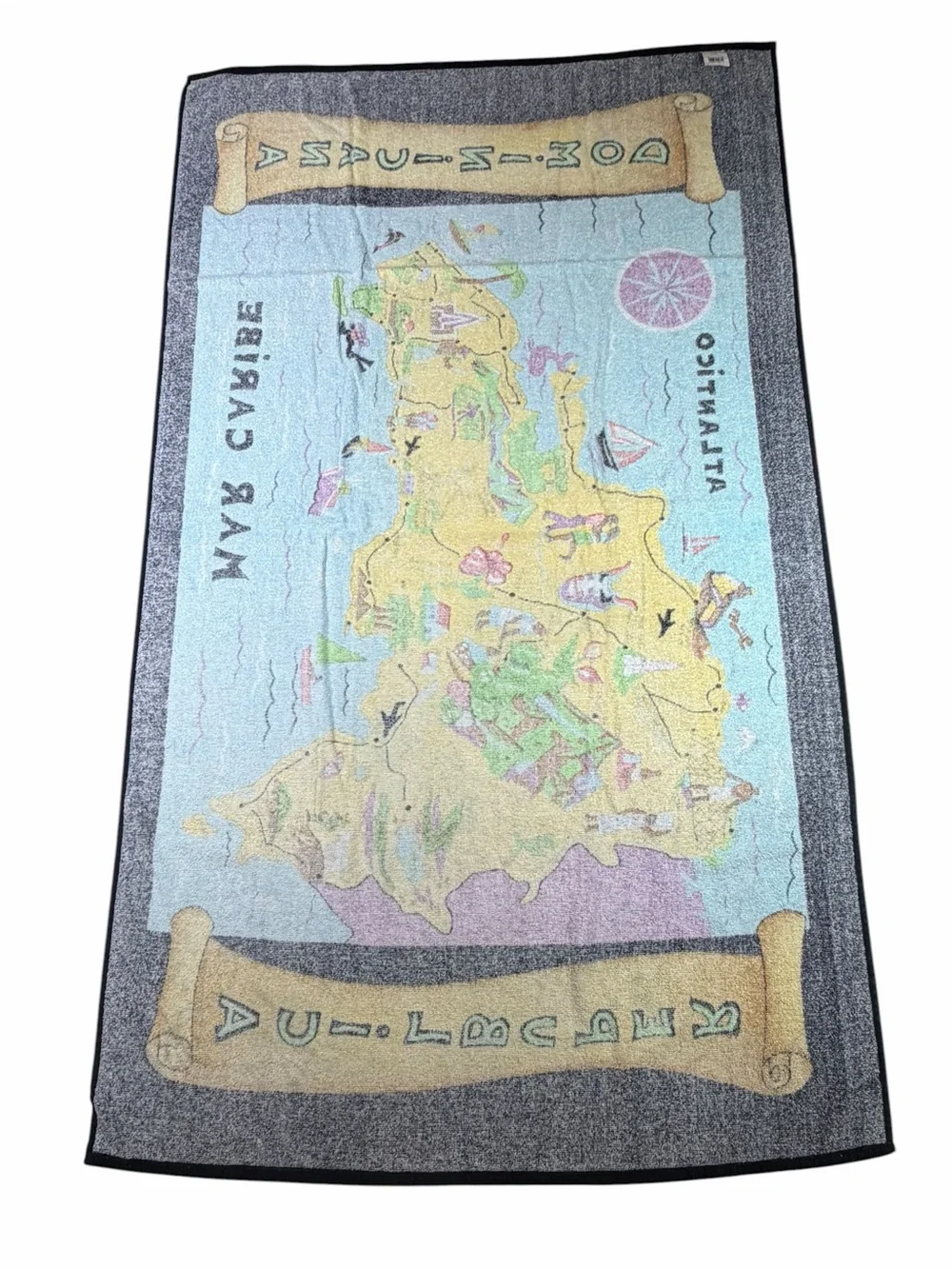 Vintage Hilasal REPUBLICA DOMINICA Map 100% Cotton Beach Towel